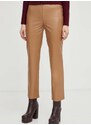 Kalhoty Guess KELLY dámské, hnědá barva, jednoduché, high waist, W3RA0M WF8P0