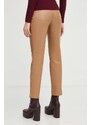 Kalhoty Guess KELLY dámské, hnědá barva, jednoduché, high waist, W3RA0M WF8P0