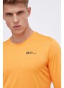 Sportovní tričko s dlouhým rukávem Jack Wolfskin Sky Thermal oranžová barva, melanžový