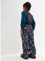 bonprix Dětské termo kalhoty do deště s květinovým potiskem Modrá
