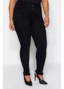 Trendyol Curve Black Cuff Detailní elastické skinny džíny