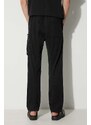 Kalhoty C.P. Company STRETCH SATEEN REGULAR PANTS pánské, černá barva, ve střihu cargo, 15CMPA111A005529G