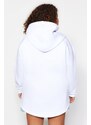 Trendyol Curve Beige Thick Fleece Oversize Knitted Sweatshirt