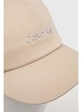 Bavlněná baseballová čepice Calvin Klein béžová barva