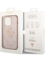 Ochranný kryt na iPhone 15 Pro - Guess, 4G Metal Logo Pink