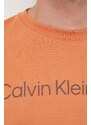 Bavlněné tričko Calvin Klein Jeans oranžová barva, s potiskem