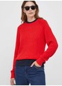 Bavlněný svetr Tommy Hilfiger červená barva