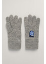 RUKAVICE GANT ALPINE BADGE KNIT GLOVES šedá S/M