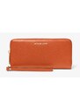 Michael Kors kožená velká peněženka continental wristlet orange