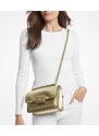 Michael Kors kožená crossbody kabelka Heater metalická zlatá