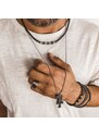 Manoki Pánský náhrdelník Harry přírodní kůže a chirurgická ocel
