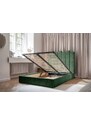 Zelená sametová dvoulůžková postel Miuform Dreamy Aurora 180 x 200 cm