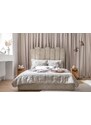 Béžová sametová dvoulůžková postel Miuform Dreamy Aurora 160 x 200 cm