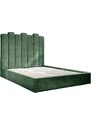Zelená sametová dvoulůžková postel Miuform Dreamy Aurora 160 x 200 cm