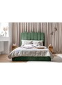 Zelená sametová dvoulůžková postel Miuform Dreamy Aurora 180 x 200 cm