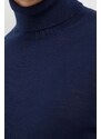 Vlněný svetr Michael Kors pánský, tmavomodrá barva, lehký, s golfem