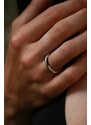 Klára Bílá Jewellery Stříbrný prsten Vamp s černým pruhem 41 (13,0mm), Stříbro 925/1000