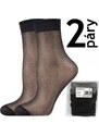 NYLON SOCKS 2páry - sáček 20 DEN punčochové ponožky Lady B béžová UNI