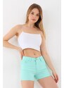 BİKELİFE Mini High Waist Lycra Stretchy Cotton Shorts & Bermuda