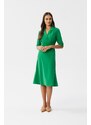 Stylove Dámské midi šaty Bohodawc S348 světle zelená XL