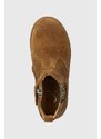 Dětské semišové kotníkové boty Shoo Pom hnědá barva