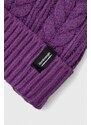 Čepice z vlněné směsi Bomboogie fialová barva
