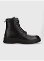 Kožené boty Tommy Hilfiger TH EVERYDAY CLASS TERMO LTH BOOT pánské, černá barva, FM0FM04658