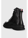 Kožené boty Tommy Hilfiger TH EVERYDAY CLASS TERMO LTH BOOT pánské, černá barva, FM0FM04658