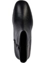 Kožené kotníkové boty Geox D TEULADA C dámské, černá barva, na podpatku, D36VLC 000LM C9999