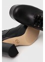 MICHAEL Michael Kors Kožené kotníkové boty MICHAEL Kors Natasha dámské, černá barva, na podpatku, 40F3NAME6L