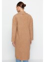 Trendyol Beige Oversize široký střih dlouhý vlněný kabát