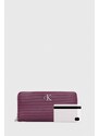 Peněženka Calvin Klein Jeans fialová barva