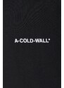 Bavlněná mikina A-COLD-WALL* ESSENTIALS SMALL LOGO pánská, černá barva, s kapucí, hladká, ACWMW145