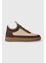 Kožené sneakers boty Filling Pieces Low Top Quilted hnědá barva, 10100151933