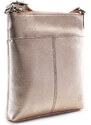Růžovozlatá dámská kožená zipová crossbody kabelka Jenny