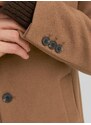 Hnědý pánský kabát s příměsí vlny Jack & Jones Morrison - Pánské