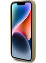 Ochranný kryt na iPhone 15 Pro - Guess, Fixed Glitter 4G Metal Logo Gold