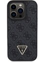 Ochranný kryt na iPhone 15 Pro - Guess, 4G Strass Triangle Metal Logo Black