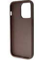 Ochranný kryt na iPhone 15 Pro - Guess, 4G Strass Triangle Metal Logo Brown