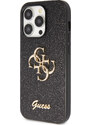 Ochranný kryt na iPhone 15 Pro MAX - Guess, Fixed Glitter 4G Metal Logo Black