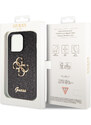 Ochranný kryt na iPhone 15 Pro MAX - Guess, Fixed Glitter 4G Metal Logo Black