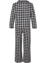 Trendyol Black Flannel Cotton Plaid Shirt-Pants Woven Pajama Set