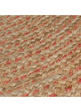 Flair Rugs koberce Kusový koberec Capri Jute Natural/Coral kruh - 133x133 (průměr) kruh cm