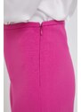 Kalhoty Emporio Armani dámské, růžová barva, široké, medium waist