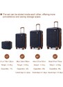KONO Cestovní set kufrů - flexibilní 4 set s TSA zámkem, tmavě modrý