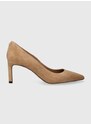 Semišové lodičky BOSS Janet Pump 70-S béžová barva, 50498810