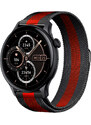 Chytré hodinky Madvell Talon s bluetooth voláním černá s černo-červeným kovovým magnetickým řemínkem
