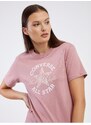 Starorůžové dámské tričko Converse Chuck Taylor Floral - Dámské