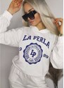 La Perla By Otomański White sweatshirt set with La Perla print