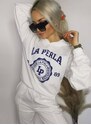 La Perla By Otomański White sweatshirt set with La Perla print